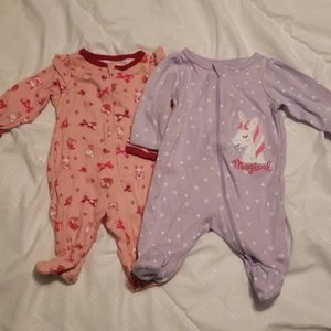 Set of 2 footed sleepers